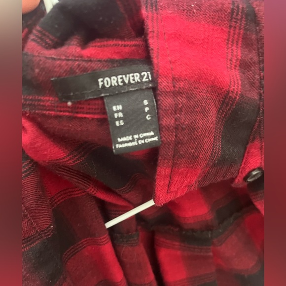 2 set plaid button up cardigan red and white comes with both - Picture 5 of 5